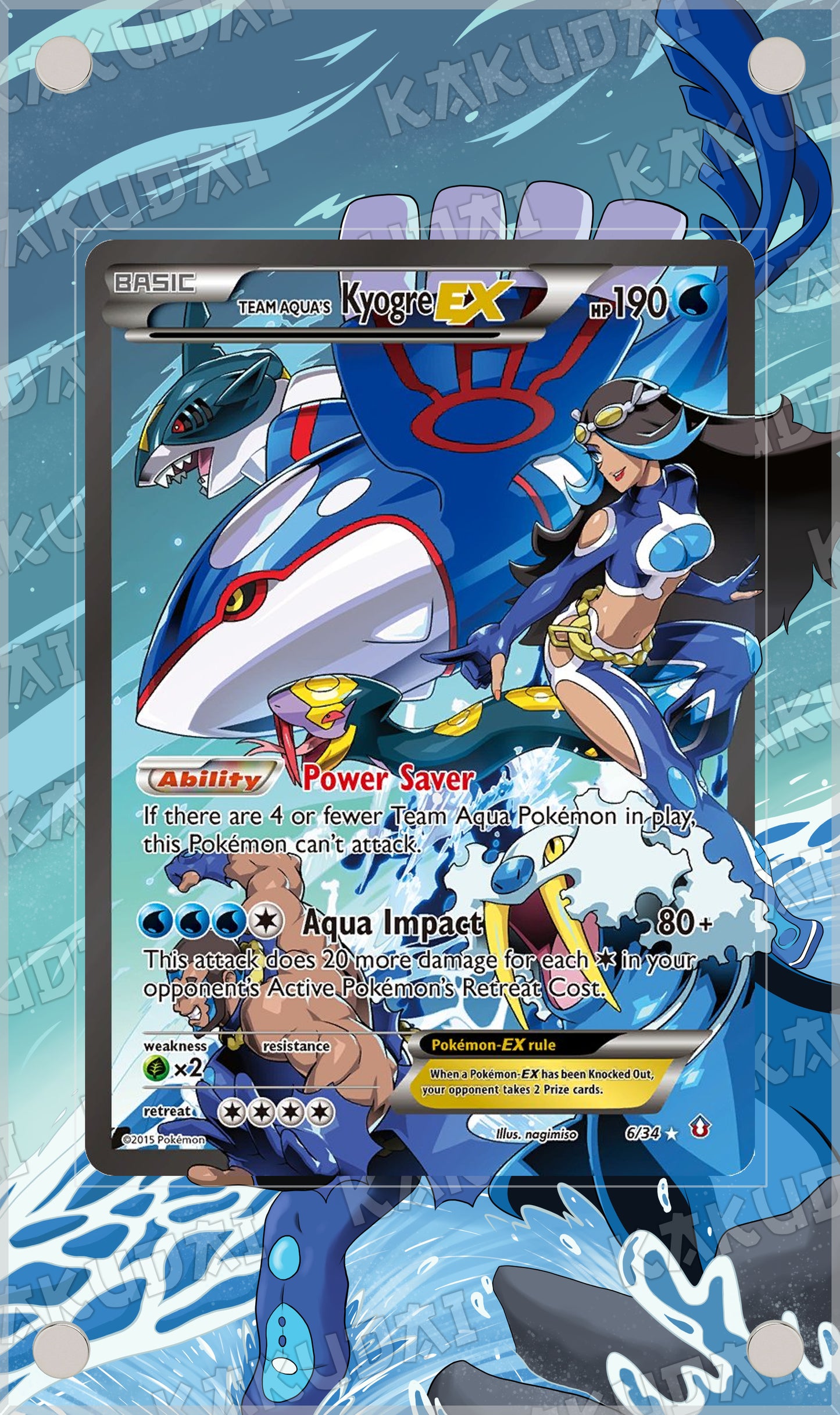 Kyogre-EX de la Team Aqua 6/34 | illustration étendue